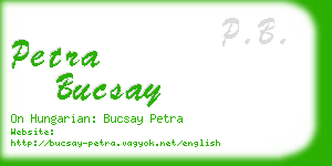 petra bucsay business card